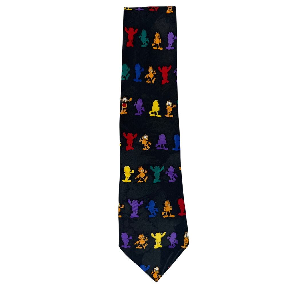 Paws Addiction cartoon cat Garfield tie black